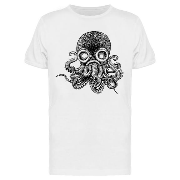Octopus In A Helmet T-Shirt Men -Image by Shutterstock, Male XX-Large