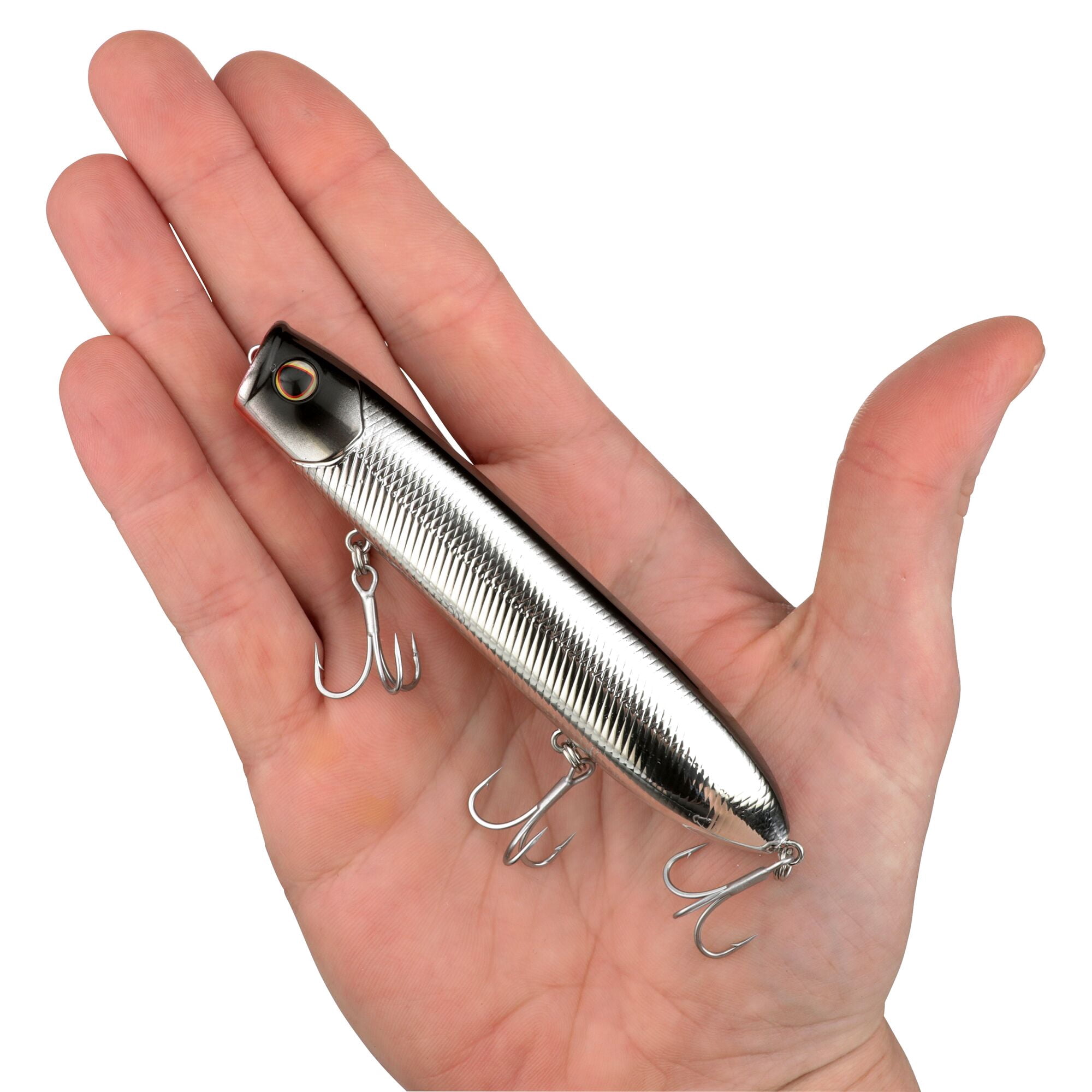 Berkley Cane Walker Saltwater, 4.3 in, Topwater Baits, Black Chrome (1-count)