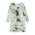 thumbnail image 2 of Zwiiyzr Girls Tie-Dye Dress Long Sleeve A Line Twirly Skater Stretchy Dress for School Party 4-14 Years Camouflage, 2 of 4