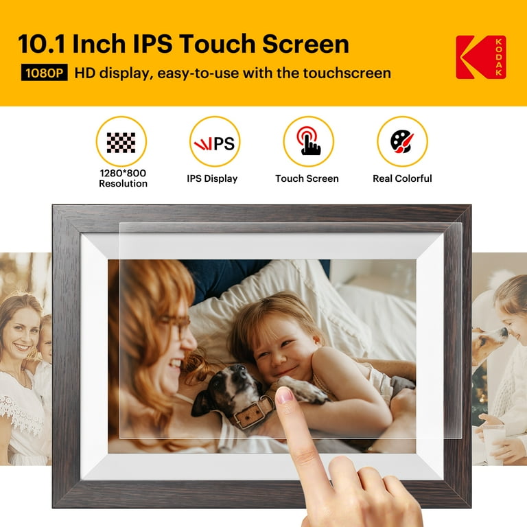 Kodak 10-inch WIFI Digital Picture Frame, Solid Wood Tone Frame
