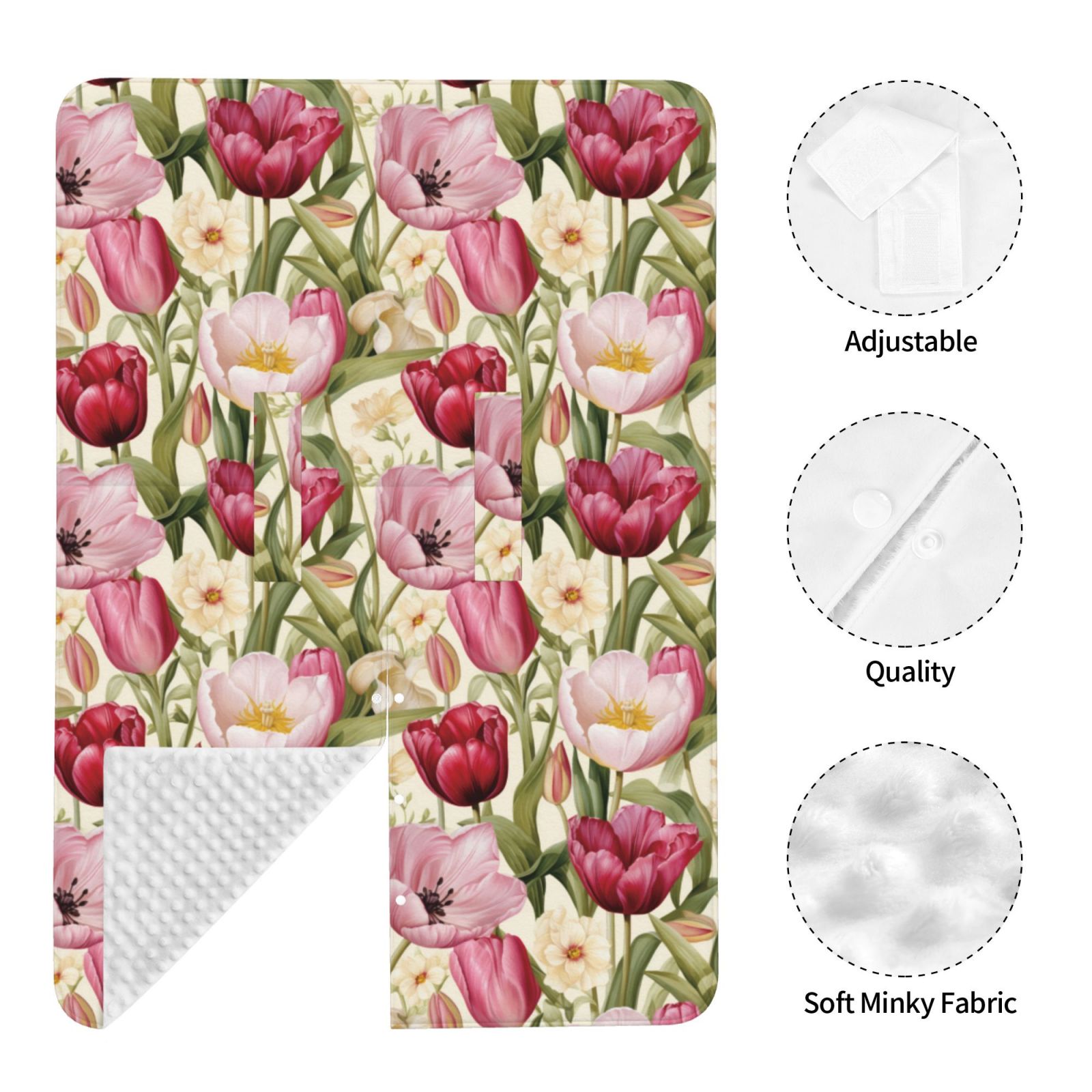 Car Seat Cover Baby - Tulips Flowers Light Pink Breathable Infant Car Seat Cover for Baby Carseat, Lightweight Comfort Baby Essentials Must Haves Newborn Stuff for Girl Boy