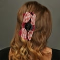 thumbnail image 2 of Unique Bargains 1 Pc Claw Clip Fashion Plaid Bow Hair Clip Red White, 2 of 5