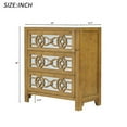 thumbnail image 7 of Storage Cabinet with 3 Drawers and Decorative Mirror, 28" Accent Assembled Sofa Console End Table for Entryway Dining Room Living Room, Solid Wood Frame and Legs with MDF Panels(Gold), 7 of 7