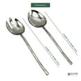 thumbnail image 2 of Elyon Twig Reflective Silver Salad Serving Set Indian Artisan-Made Hostess Set Hand-Forged Stainless Steel 2 Pieces, 2 of 7