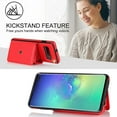 thumbnail image 6 of REQO Phone Case for Samsung Galaxy S10 Plus Wallet Cover with RFID Blocking Credit Card Holder Wrist Crossbody Strap Lanyard Stand Cell Accessories S10+ S10plus 10S Edge S 10 10plus Women Men Red, 6 of 6