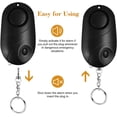 thumbnail image 2 of 1 paquete de alarma personal de 120-130 dB, sonido seguro, autodefensa, alarma de seguridad de emergencia, llavero con linterna LED para mujeres, niñas, niños, ancianos, exploradores (negro), 2 of 5