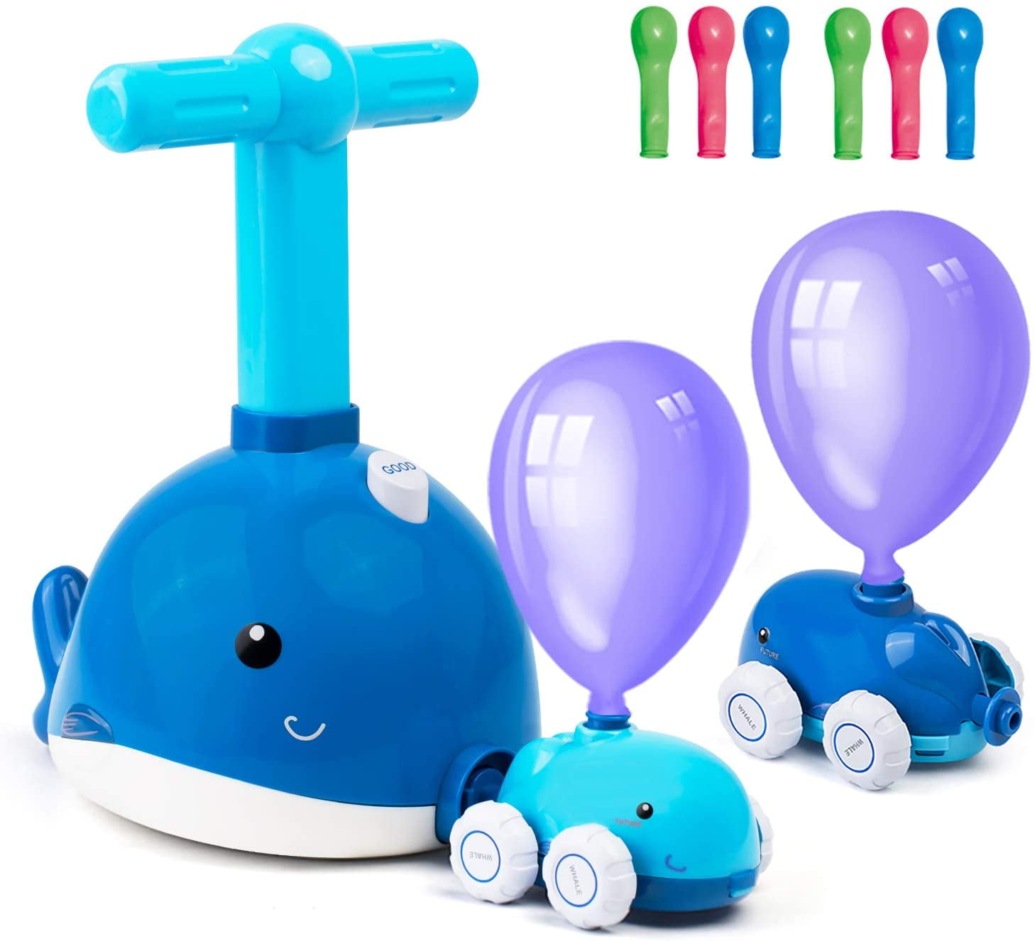 and Classroom Balloon Powered Cars Balloon Racers Aerodynamic Cars Stem Toys Party Supplies Preschool Educational Science Toys with Manual Balloon Pump for Kids Boys Girls 3