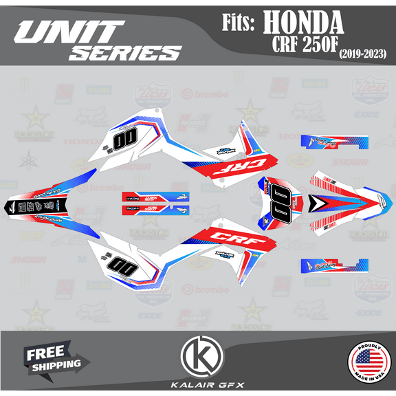 Kalair GFX Graphics Kit for Honda CRF250F (2019-2024) Unit Series