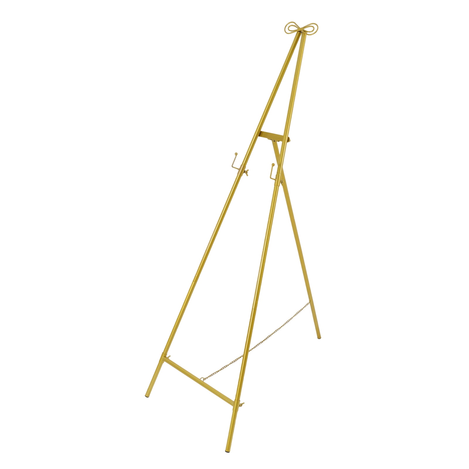 Gold Display Easel Stand, Large Floor Standing Easel, Display Stand for Wedding Display Easels Metal Tall Adjustable Display Stand Easel with Bow Top (41.5 * 60 * 127cm)