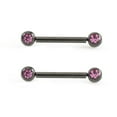 thumbnail image 2 of Paire de Barre à Mamelon Push-In avec Zircone Cubique 14 g, 2 of 12