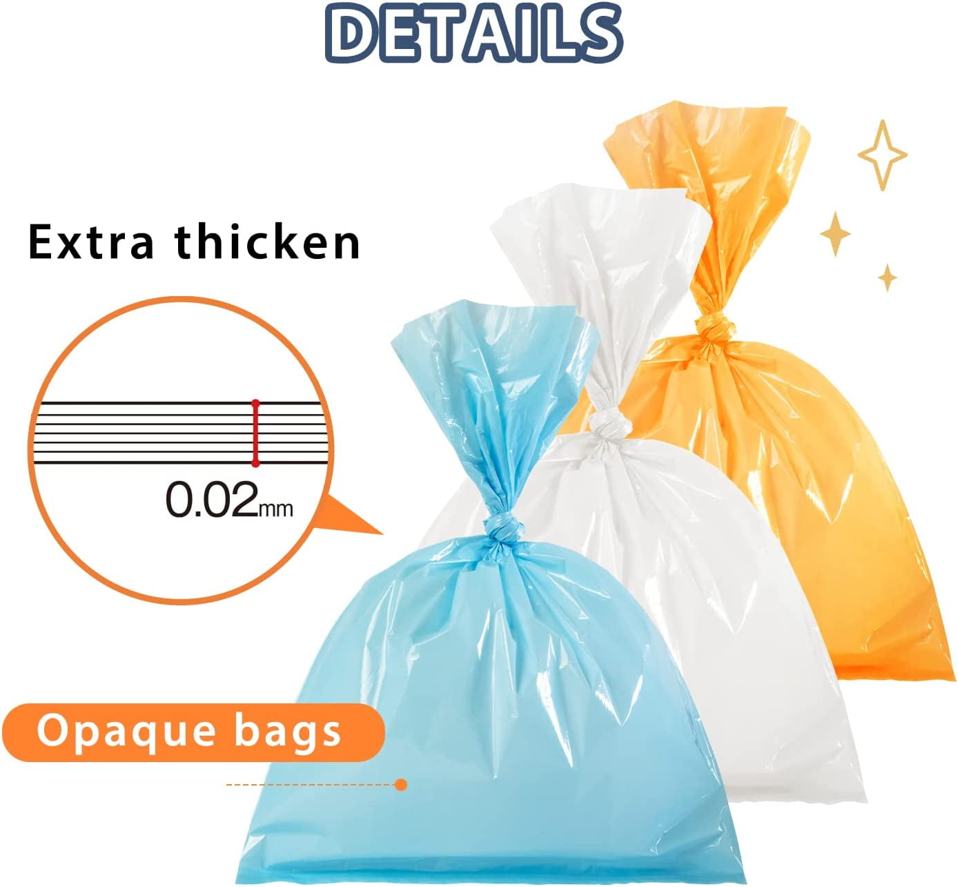 Odor Sealing Disposable Diaper Bags, 200 Count, Blue, Large acity, Unscented Diaper Trash Bags, Safety, Multiple Specifications, Wide Application, Easy to Use