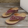 thumbnail image 5 of LOVZFMLL Flip Flops Sandals for Women Casual Slip On Open Toe Thong Summer Beach Vacation Outdoor Slides Sandals Clogs Wine 8.5, 5 of 8