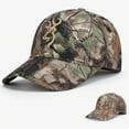 thumbnail image 3 of Camouflage Baseball Cap for Men, Outdoor Fishing Hat with Embroidery,adjustable,khaki deer  head logo, 3 of 11
