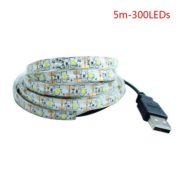 USB LED Strip Light Daylight White, 5V USB Powered 16.4ft 240LEDs