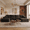Black, variant on CKEASEAN 135" Oversized Boneless Couch with L-Shape Right Chaise, Modern Modular Sectional Sofa with Deep Seat, No Assembly Required, Cloud Sectional Couch with Corduroy Fabric, Rack for Living Room