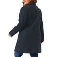 thumbnail image 4 of Agnes Orinda Women's  Plus?Size?Coat Long?Sleeve?Lapel Collar Double Breasted Elegant Pea Coat 3X Navy Blue, 4 of 7