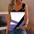 thumbnail image 1 of IROINID T-Shirt Sans Manches pour Femmes en Solde, Haut Sans Manches à Col en V Dégradé Violet L, 1 of 4