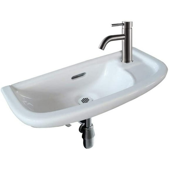Fine Fixtures Small Wall Mounted Bathroom Sink, Mounting hardware included.