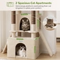 thumbnail image 6 of Globlazer 74" Symmetrical Cat Tree, Multi-Level Large Cat Tower with Scratching Post & Condo for Indoor Cats, Beige, 6 of 8