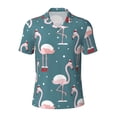 thumbnail image 2 of Daiia Flamingo Pattern Men’s Polo Shirts,Solid Deck Shirt,Classic Fit, Breathable Cotton Polo for Casual and Sport Wear-Medium, 2 of 9
