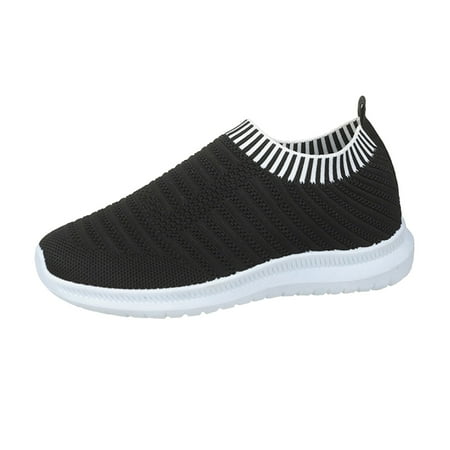 

iOPQO Women s sneakers Fashion Women Outdoor Mesh Slip-On Sports Shoes Runing Breathable Shoes Sneakers Ladies Flyknit Mesh Cover Black 39