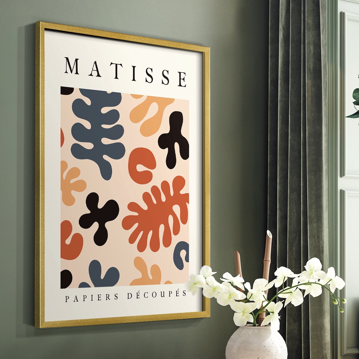 Matisse CDVI in Gold Solid Wood Framed Print No Nail Hanging