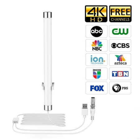 HDTV Antenna - 2019 Update Version Portable HDTV Digital Antenna,50 Mile Long Range with Built-in Signal Amplifier for 4K HD VHF UHF Local TV Channels with 13ft Coaxial Cable for Fire TV