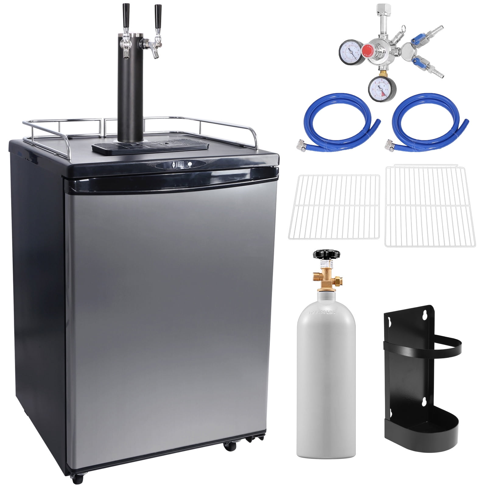 VEVOR Beer Kegerator Draft Beer Dispenser Full Size Keg Refrigerator Dual Tap