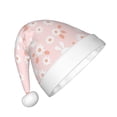 thumbnail image 2 of Honeii Flower Rabbit Print Hat Santa Claus Hat For Xmas Party, Christmas Caps For Boys Girls Child,Christmas Beanie, 2 of 6