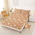 thumbnail image 2 of Erosebridal Cute Bowknot Daisy Full Size Sheets,Cartoon Flowers Blossom Bed Sheets For Girls Kids,Orange White Pink 4pcs, 2 of 6