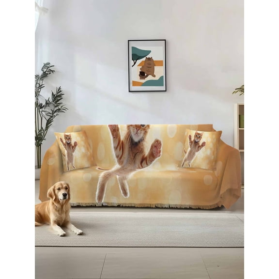 Couch Cover, Oversized Sofa Cover Blanket for 3 Cushion Couch, Sectional Sofa Slipcover Furniture Protector for Living Room Bedroom 71''x150''