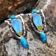 thumbnail image 2 of Pendientes de gancho vintage con piedras preciosas para boda, pendientes colgantes boho turquesa para compromiso, 2 of 6