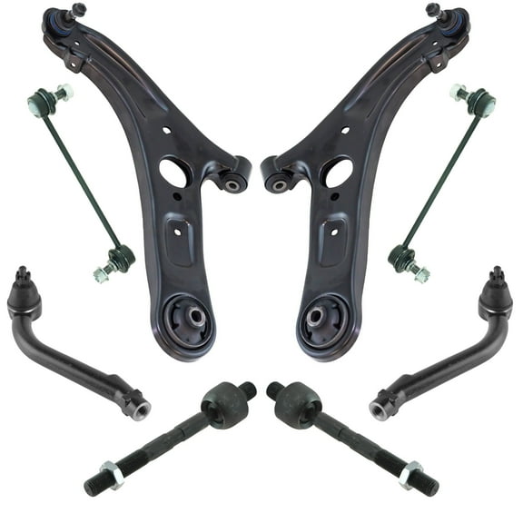 TRQ 8 Piece Steering Suspension Kit Control Arms Tie Rods Sway Bar End Links PSA64829