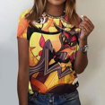 thumbnail image 1 of Hazbin Hotel Camiseta de Manga Corta con Cuello Redondo de Moda Casual para Mujer Fluorescence Yellow/M, 1 of 5