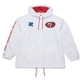 thumbnail image 4 of Men's Mitchell & Ness  White San Francisco 49ers Vintage Logo Coaches Full-Snap Hoodie Jacket, 4 of 5