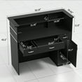 thumbnail image 5 of HARIPUL 50-inch Reception Desk with Counter, Front Desk Office Desk with Storage Shelves & LED Lights, Black, 5 of 7