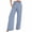 Blue, variant on WIZUTIZ Womens Work Pants Oversized Leisure Relaxed Fit Wide Leg Beach Pants Spandex Elastic High Rise 7/8 Length Beach Pants Solid Button with Pockets Palazzo Pants for Lady Hiking Party Green