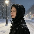 thumbnail image 4 of Gorro pequeño de punto con cuello falso para mujer | Chal versátil para calentar el cuello | Tejido ligero de fibra de poliéster elástico | Accesorio de invierno para uso diario, viajes y citas, 4 of 6