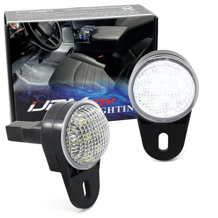 Round Shape Xenon White Full LED Footwell Under Dash Courtesy Light Assemblies For RAM 1500 2500 3500 Classic Dodge Durango, with Jeep Grand Cherokee Wrangler Commander Liberty