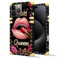thumbnail image 2 of FKBRCL4U Compatible with iPhone 16 Pro Case, Glitter Red Rose Queen Leopard Lipstick Luxury Golden Decoration for Girl Women Soft TPU Shockproof Protective Hard PC Back, 2 of 7