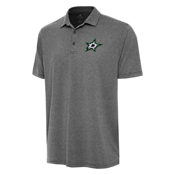 Men's Antigua  Heather Black Dallas Stars Scheme Polo