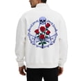 thumbnail image 1 of Men's Autumn and Winter Zippered Halloween Print Hoodless Sweatshirt, 1 of 3