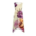 thumbnail image 4 of Floral Sleeveless Midi Dress for Women Summer Casual Tank A Line Dress Vacation Sundress, 4 of 7