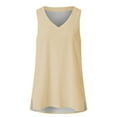 thumbnail image 4 of Pxiakgy Womens Summer Tank Tops Basic Tanks V Neck Sleeveless T Shirts Side Split Solid Color Loose V Neck Sleeveless Sleeveless Solid Color Blouse Business Casual Tank Flowy Tops Khaki Xxl, 4 of 5