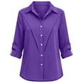 thumbnail image 5 of Women's Button Down Shirts Collared Solid Color Work Fashion Spring Tops Long Sleeve Business Casual Blouses, 5 of 5