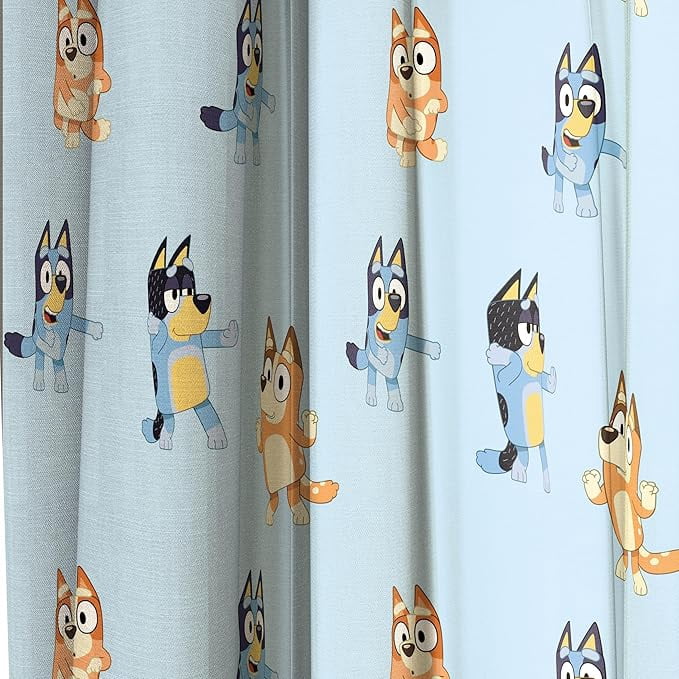 Bluey Can't Stop Dancing 2 Panels Blackout Curtain Set, 84 Inch Long - Kids Bedroom Accessories
