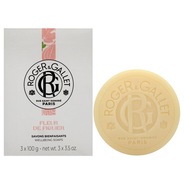 Juego de jabón para el bienestar - Fig Blossom de Roger & Gallet para unisex - Jabón de 3 x 3,5 oz