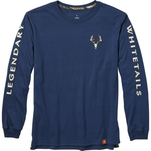 Legendary Whitetails T-Shirt à Manches Longues pour Hommes Tee Graphique Pré-Rétréci 100 % Coton Épais, Bleu Cratère, Grand