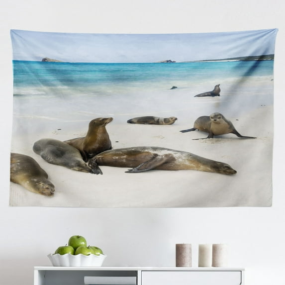 Ecuador Tapestry, Grungy Travel Stamp Looking Political Map South America Print, Fabric Wall Hanging Decor for Bedroom Living Room Dorm, 2 Sizes, Dark Orange Raspberry, by Ambesonne