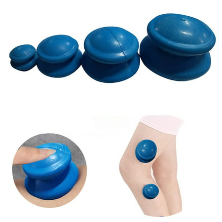 Set of 4 Chinese Acupuncture Cupping Silicone Rubber Massage Cellulite Therapy